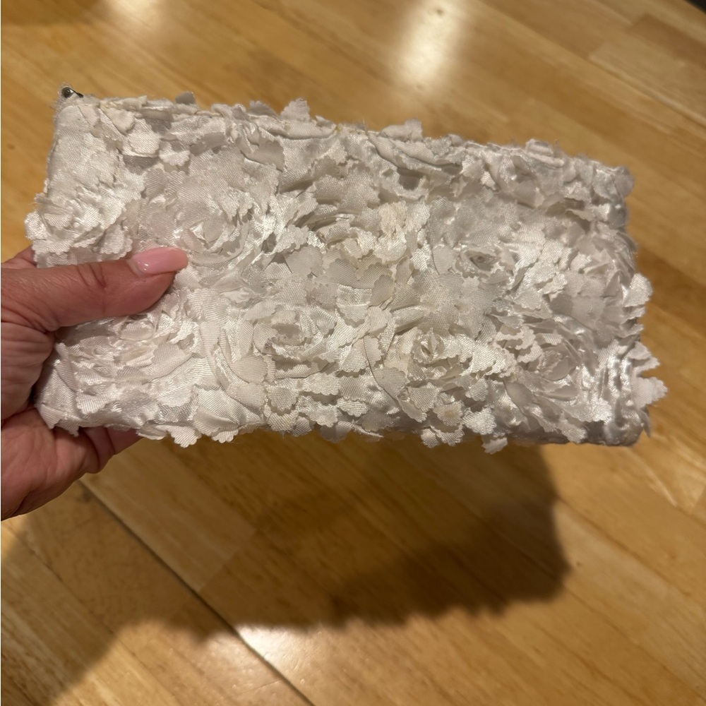 White Floral Clutch
